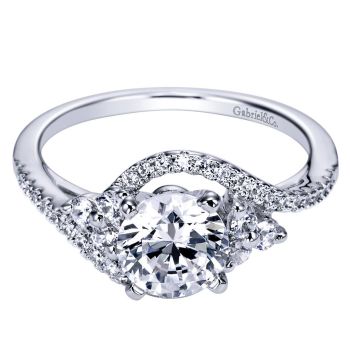 14K White Gold 0.34 ct Diamond Bypass Engagement Ring Setting ER5330W44JJ
