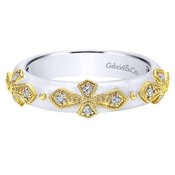 0.08 ct - Ladies' Ring
 14k Yellow/white Gold Diamond Stackable /LR5704M45JJ-IGCD