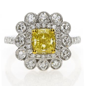 Fancy Yellow Diamond Engagement Ring /SER20664YG