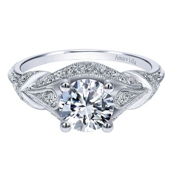 0.36 ct - Diamond Engagement Ring Set in Platinum Diamond Halo /ER11687R4PT3JJ-IGCD