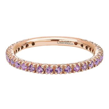 Ladies' Ring
 14k Pink Gold Pink Sapphire Stackable /LR4573-5K4JPS-IGCD