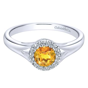 0.07 ct - Ladies' Ring
 14k White Gold Diamond Citrine Fashion /LR6053W45CT-IGCD