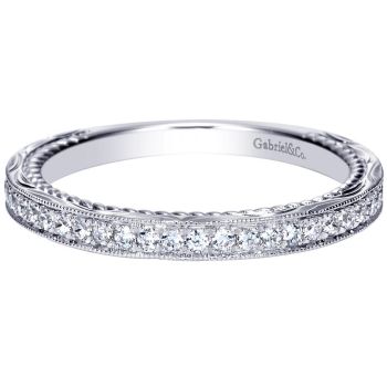 0.26 ct F-GSI Diamond Straight Wedding Band In 14K White Gold WB8818W44JJ