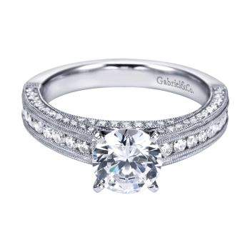 14K White Gold 0.65 ct Diamond Straight Engagement Ring