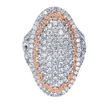 3.49 ct F-G SI Diamond Fashion Ladie's Ring In 18K Two Tone LR6455T84JJ