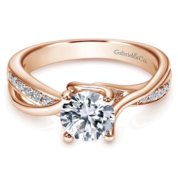 0.16 ct - Diamond Engagement Ring Set in 14K Rose Gold Diamond Bypass /ER6360K44JJ-IGCD