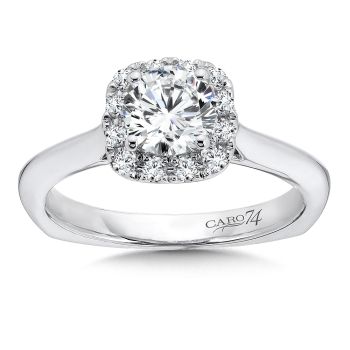 Classic Elegance Collection Halo Engagement Ring in 14K White Gold (0.17ct. tw.) /CR424W