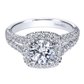 14K White Gold 0.83 ct Diamond Criss Cross Engagement Ring Setting ER10252W44JJ