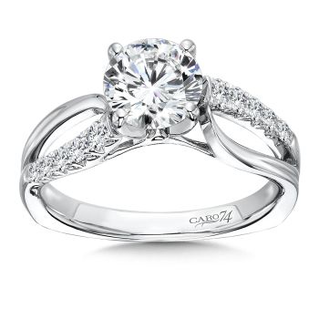 Classic Elegance Collection Diamond Criss Cross Engagement Ring in 14K White Gold with Platinum Head (0.26ct. tw.) /CR201W