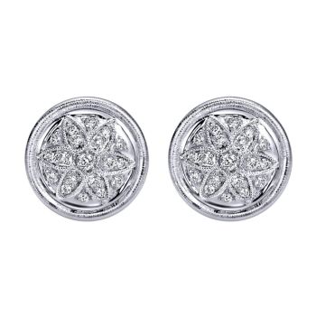 925 Silver White Sapphire Stud Earrings EG11856SVJWS