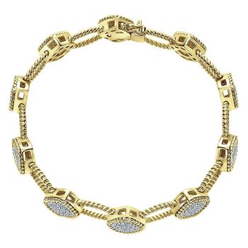 1.14 ct - Diamond Tennis Bracelet Set in 14K Yellow Gold /TB2439Y45JJ-IGCD