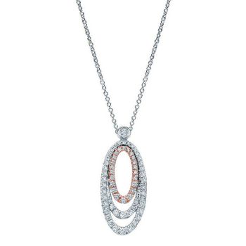0.50 ct Diamond Fashion Necklace set in 14KT Two Tone White/Pink set ink Gold NK4416T45JJ