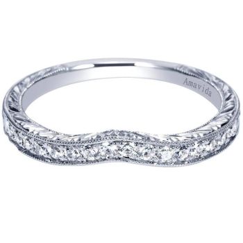 0.22 ct F-G SI Diamond Curved Wedding Band In Platinum WB8788PT3JJ
