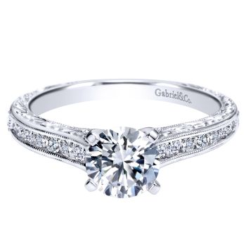 14K White Gold 0.32 ct Diamond Straight Engagement Ring