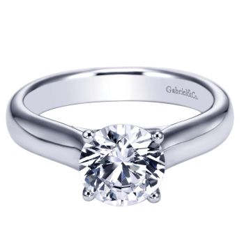 Classic Round Solitaire Mounting In 14K White Gold - ER6603W4JJJ