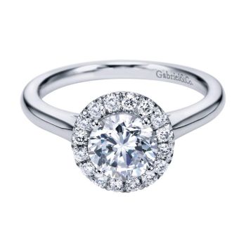 14K White Gold 0.28 ct Diamond Criss Cross Engagement Ring Setting ER7265W44JJ
