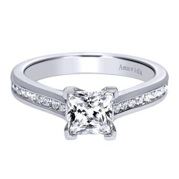 Gabriel & Co 18K White Gold 0.25 ct Diamond Straight Engagement Ring Setting ER8079W83JJ