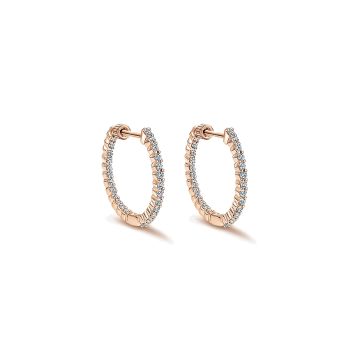 0.51 ct - Earrings
 14k Pink Gold Diamond Classic Hoop /EG10861K45JJ-IGCD