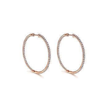 1.62 ct - Earrings
 14k Pink Gold Diamond Classic Hoop /EG11279K45JJ-IGCD