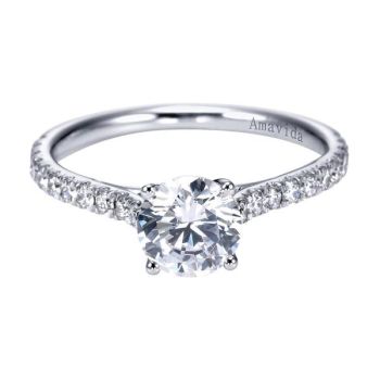 Gabriel & Co 18K White Gold 0.30 ct Diamond Straight Engagement Ring Setting ER7005W83JJ