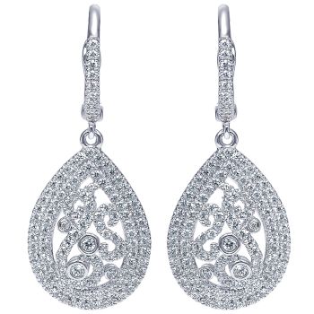 Earrings
 14k White Gold Diamond Drop /EG11380W45JJ-IGCD