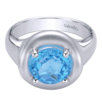 Swiss Blue Topaz Fashion Ladie's Ring In Silver 925 LR6852SVJBT
