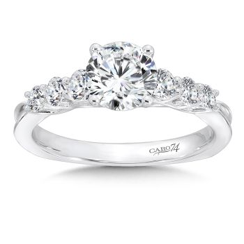 Engagement Ring With Side Stones in 14K White Gold with Platinum Head (0.51ct. tw.) /CR571W