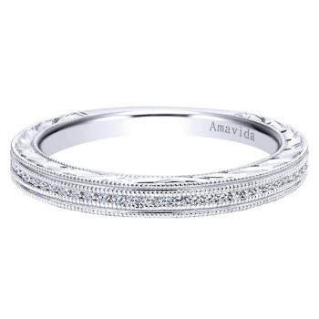 0.09 ct F-G SI Diamond Straight Wedding Band In 18K White Gold WB11355S6W83JJ