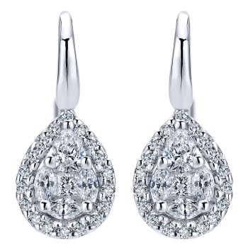 0.62 ct - Earrings
 14k White Gold Diamond Drop /EG12480W44JJ-IGCD