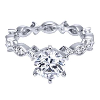18K White Gold 0.51 ct Diamond Eternity Band Engagement Ring Setting ER3947-6W83JJ