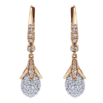 18k White/pink Gold Diamond Drop Earrings 1.05 ct EG12219T84JJ