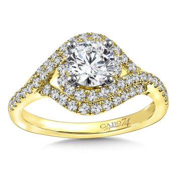 Diamond Engagement Ring Mounting in 14K Yellow Gold with Platinum Head (.54 ct. tw.) /CR826Y