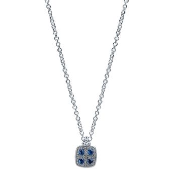 0.13 ct - Necklace
 925 Silver Multi Color Stones Fashion /NK4320SVJMC-IGCD