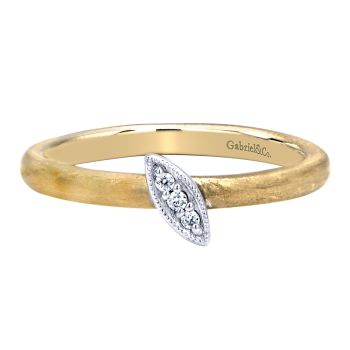 0.03 ct - Ladies' Ring 14k Yellow/white Gold Diamond Stackable /LR5402M44JJ-IGCD