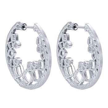 925 Silver White Sapphire Fancy Earrings EG12013SVJWS