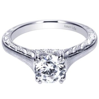18K White Gold 0.14 ct Diamond Straight Engagement Ring Setting ER9135W83JJ