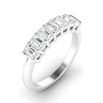 1.20Ct 14Kt Gold Lab Grown Diamond 7-Stone Emerald Ring