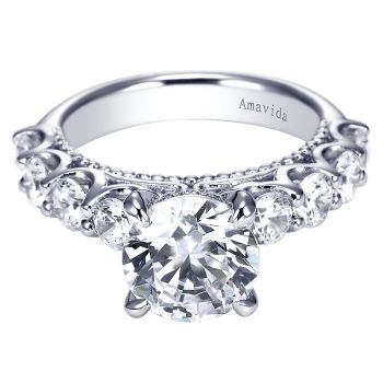 1.60 ct - Diamond Engagement Ring Set in 18k White Gold - Straight Setting /ER6203W83JJ-IGCD