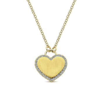 0.10 ct - Necklace
 14k Yellow Gold Diamond Heart /NK5199Y45JJ-IGCD