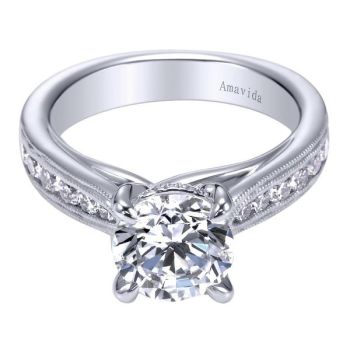 Gabriel & Co 18K White Gold 0.55 ct Diamond Straight Engagement Ring Setting ER6192W83JJ