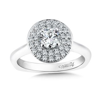 Double Halo Engagement Ring in 14K White Gold (0.28ct. tw.) /CR470W