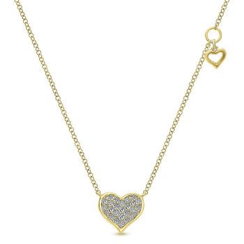 0.20 ct - Necklace
 14k Yellow Gold Diamond Heart /NK4538Y45JJ-IGCD