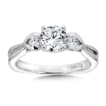 Modernistic Collection Three-Stone Diamond Engagement Ring in 14K White Gold with Platinum Head (0.15ct. tw.) /CR262W