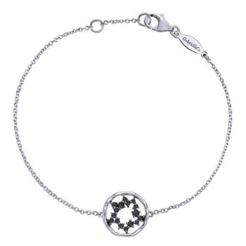 Black Spinel Chain Bracelet In Silver 925 TB3322SVJBS