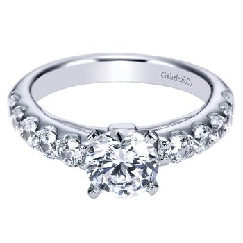 0.80 ct - Diamond Engagement Ring Set in 14k White Gold Straight Setting /ER4246W44JJ-IGCD
