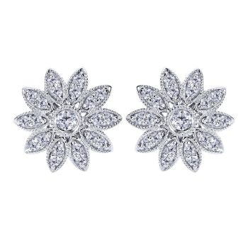 925 Silver White Sapphire Stud Earrings EG11692SVJWS