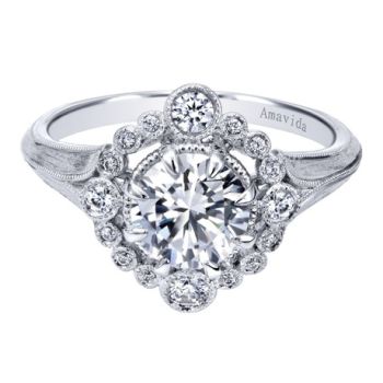 Platinum 0.18 ct Diamond Halo Engagement Ring Setting ER10057PT3JJ
