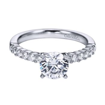 14K White Gold 0.36 ct Diamond Straight Engagement Ring Setting ER6874W44JJ