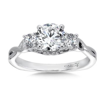 Classic Elegance Three-Stone Engagement Ring in 14K White Gold with Platinum Head (0.3ct. tw.) /CR288W