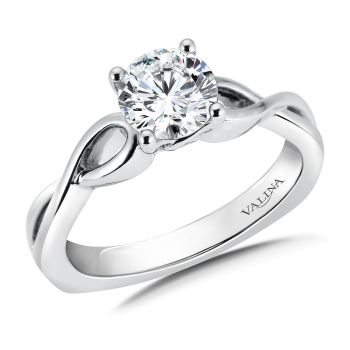 R9725W - Solitaire Engagement Ring Mounting in 14K White Gold (.02 ct. tw.)